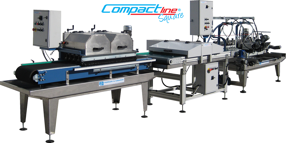 COMPACT LINE SQUARE - AUTOMATIC CUTTING AND RECTIFYING LINE FOR CERAMIC, MARBLE, STONE AND BRICK